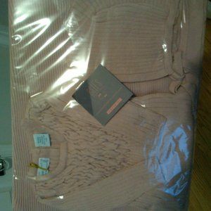 Knit baby footie, blanket, and bonnet. All the same fabric. Size 3/6 months.